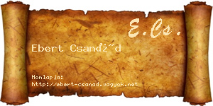 Ebert Csanád névjegykártya