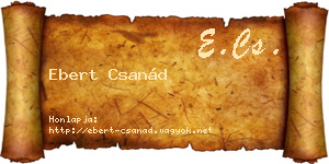 Ebert Csanád névjegykártya